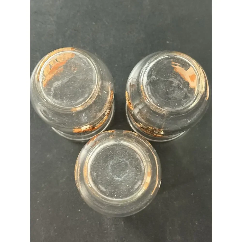 1970s Mushroom Juice Glasses Set of 3 Orange Toadstool Cottagecore Retro Barware